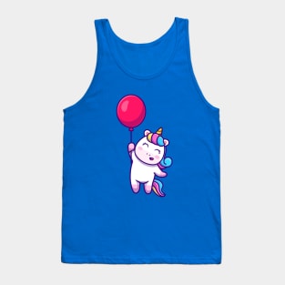 Cute Unicorn with Balloon Tank Top